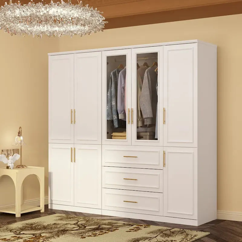 Armoire modulaire de rangement pour penderie et dressing, 74,8 cm de hauteur, blanche.