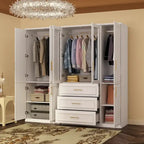 Armoire modulaire de rangement pour penderie et dressing, 74,8 cm de hauteur, blanche.