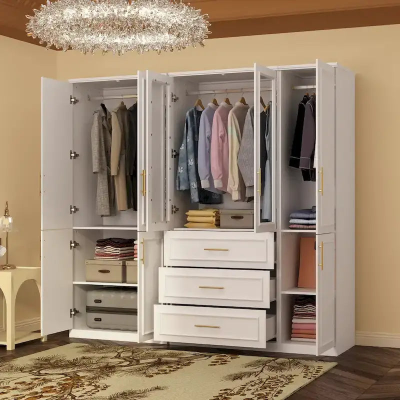 Armoire modulaire de rangement pour penderie et dressing, 74,8 cm de hauteur, blanche.