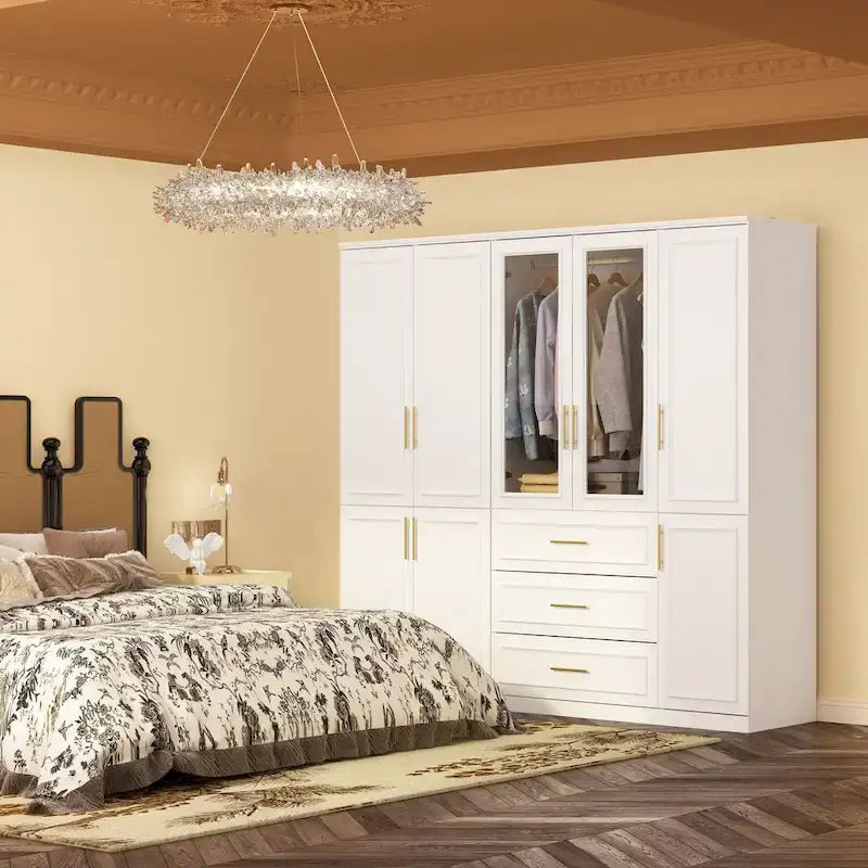 Armoire modulaire de rangement pour penderie et dressing, 74,8 cm de hauteur, blanche.