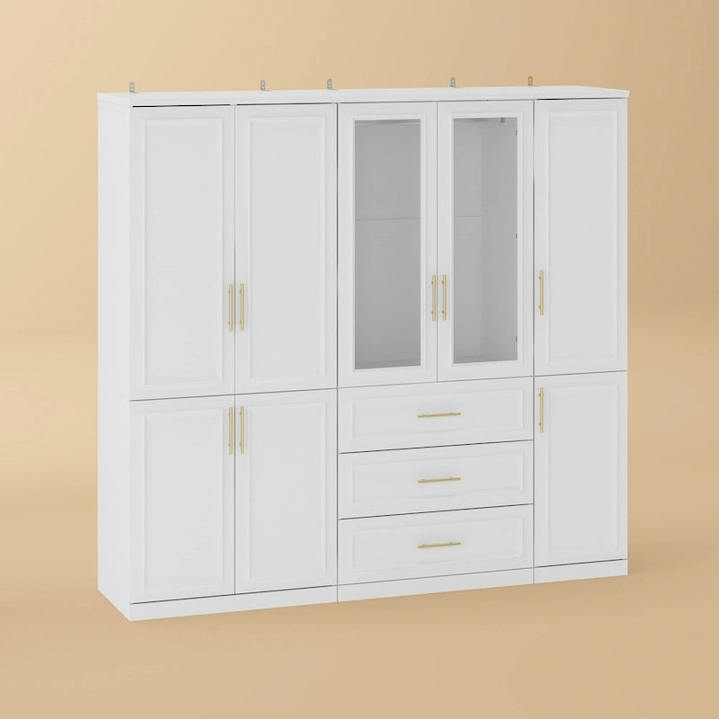 Armoire modulaire de rangement pour penderie et dressing, 74,8 cm de hauteur, blanche.