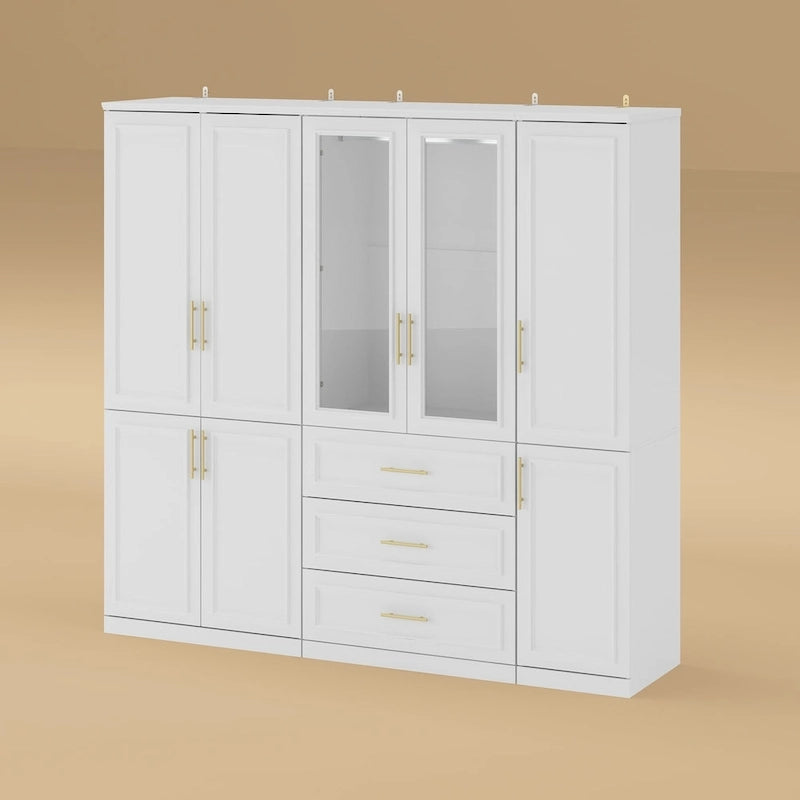 Armoire modulaire de rangement pour penderie et dressing, 74,8 cm de hauteur, blanche.