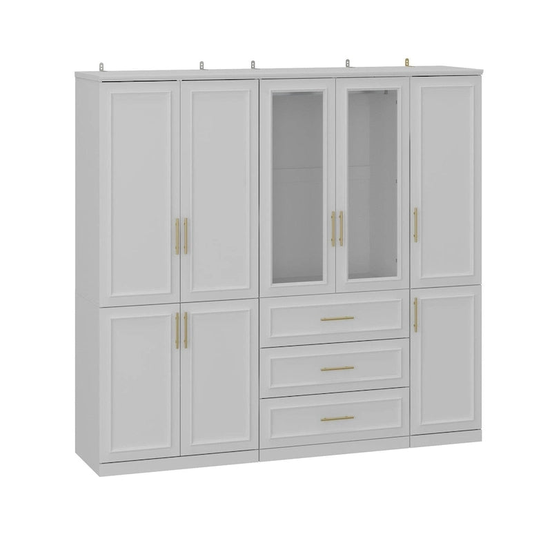 Armoire modulaire de rangement pour penderie et dressing, 74,8 cm de hauteur, blanche.