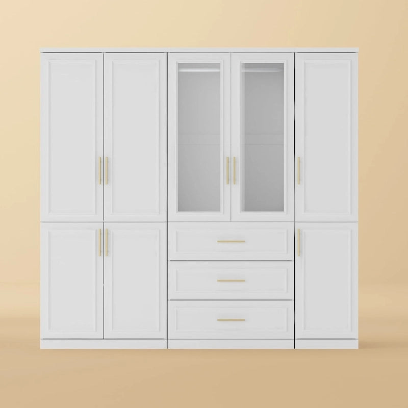 Armoire modulaire de rangement pour penderie et dressing, 74,8 cm de hauteur, blanche.