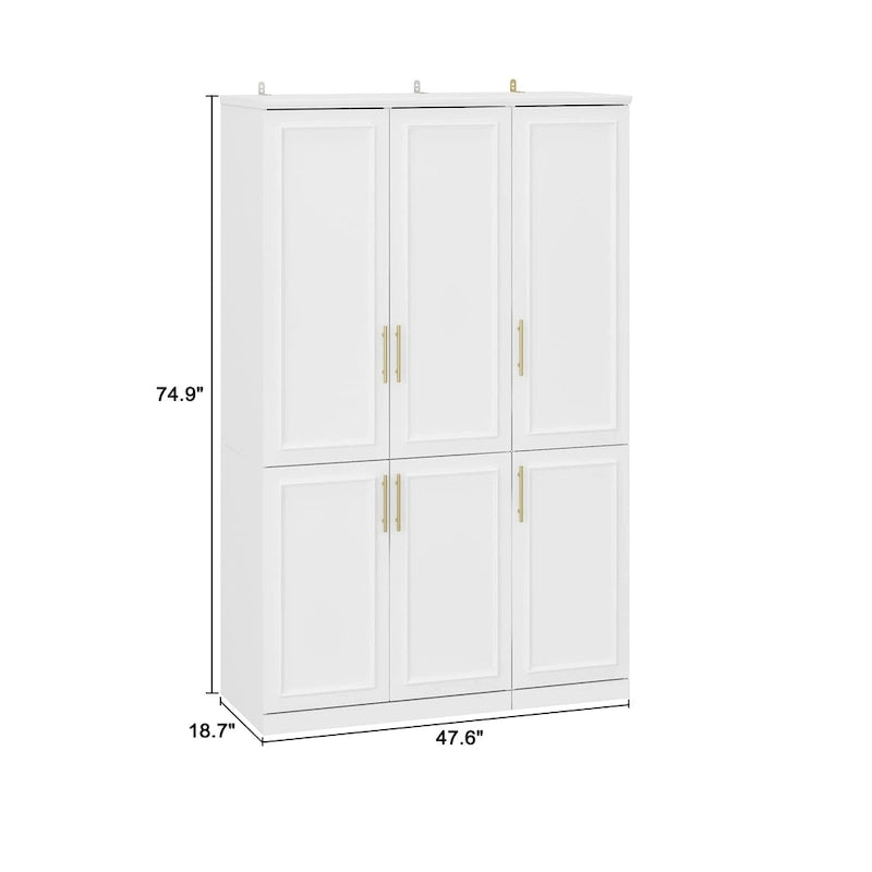 Armoire modulaire de rangement pour penderie et dressing, 74,8 cm de hauteur, blanche.