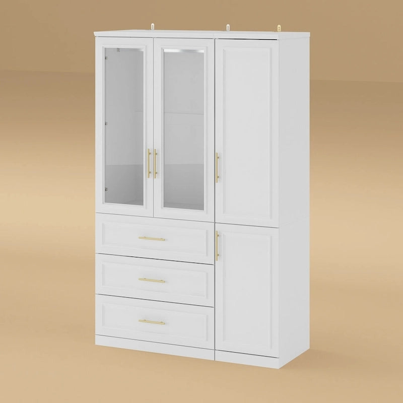 Armoire modulaire de rangement pour penderie et dressing, 74,8 cm de hauteur, blanche.
