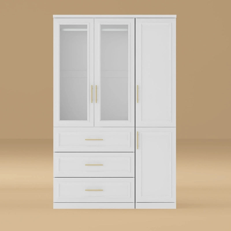 Armoire modulaire de rangement pour penderie et dressing, 74,8 cm de hauteur, blanche.
