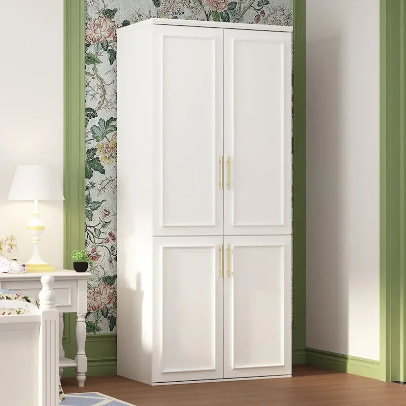 Armoire modulaire de rangement pour penderie et dressing, 74,8 cm de hauteur, blanche.