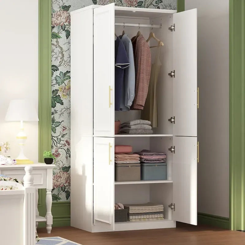 Armoire modulaire de rangement pour penderie et dressing, 74,8 cm de hauteur, blanche.