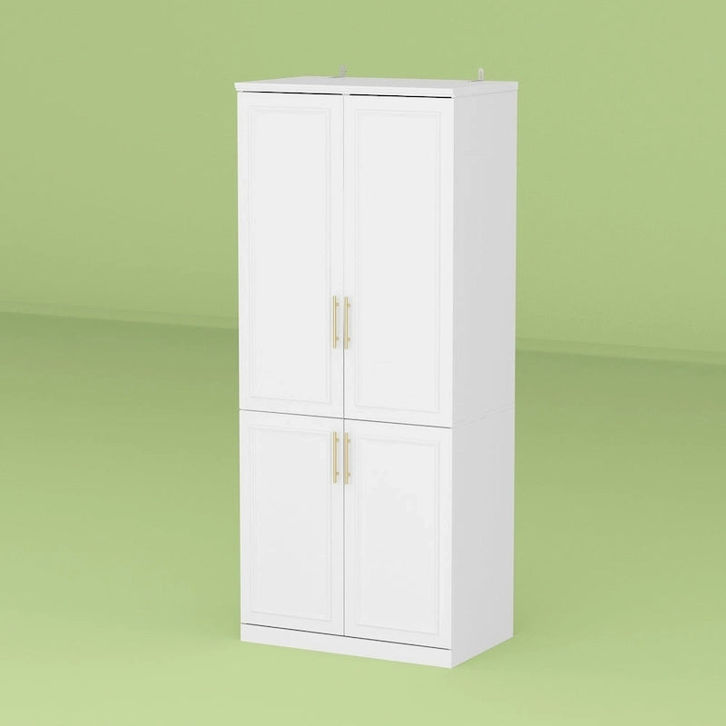 Armoire modulaire de rangement pour penderie et dressing, 74,8 cm de hauteur, blanche.
