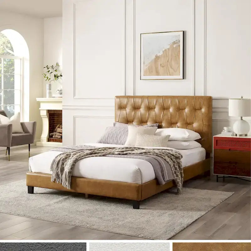 Corvus Somme Tufted Upholstered Platform Bed