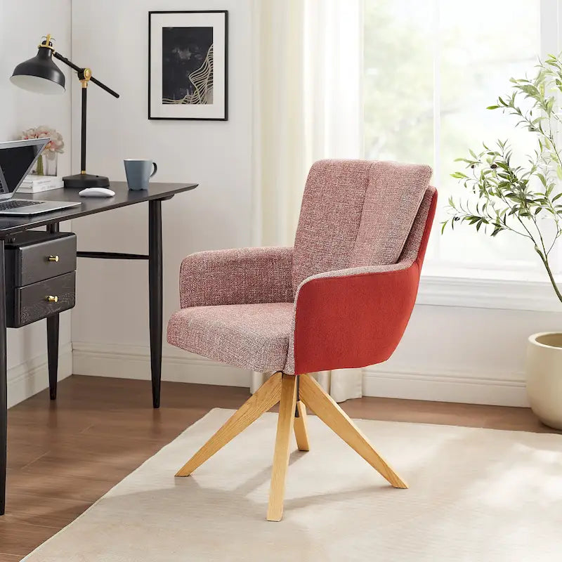 Chaise de bureau pivotante Art Leon style moderne du milieu du siècle