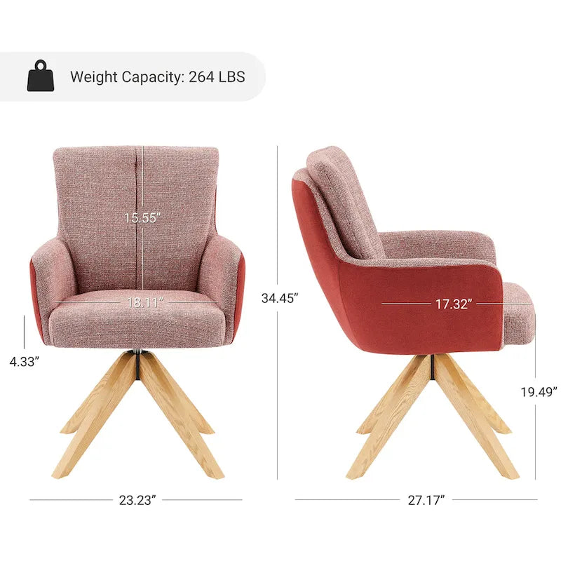 Chaise de bureau pivotante Art Leon style moderne du milieu du siècle