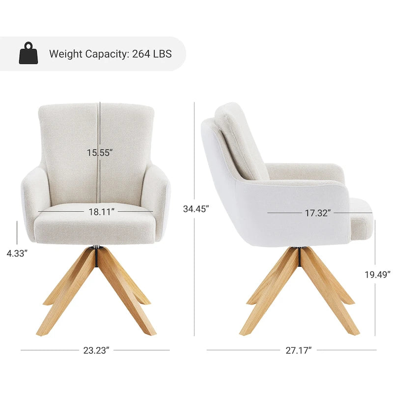 Chaise de bureau pivotante Art Leon style moderne du milieu du siècle