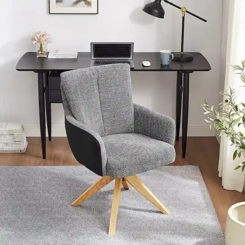 Chaise de bureau pivotante Art Leon style moderne du milieu du siècle