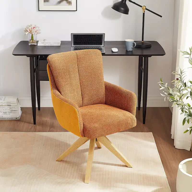 Chaise de bureau pivotante Art Leon style moderne du milieu du siècle