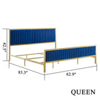 Lit plateforme en velours Corvus