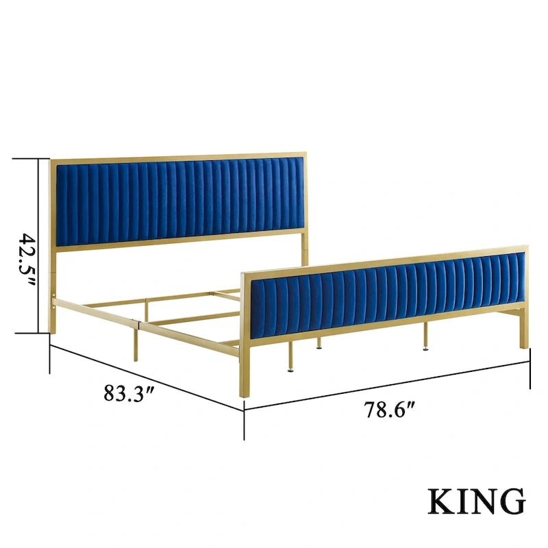 Lit plateforme en velours Corvus