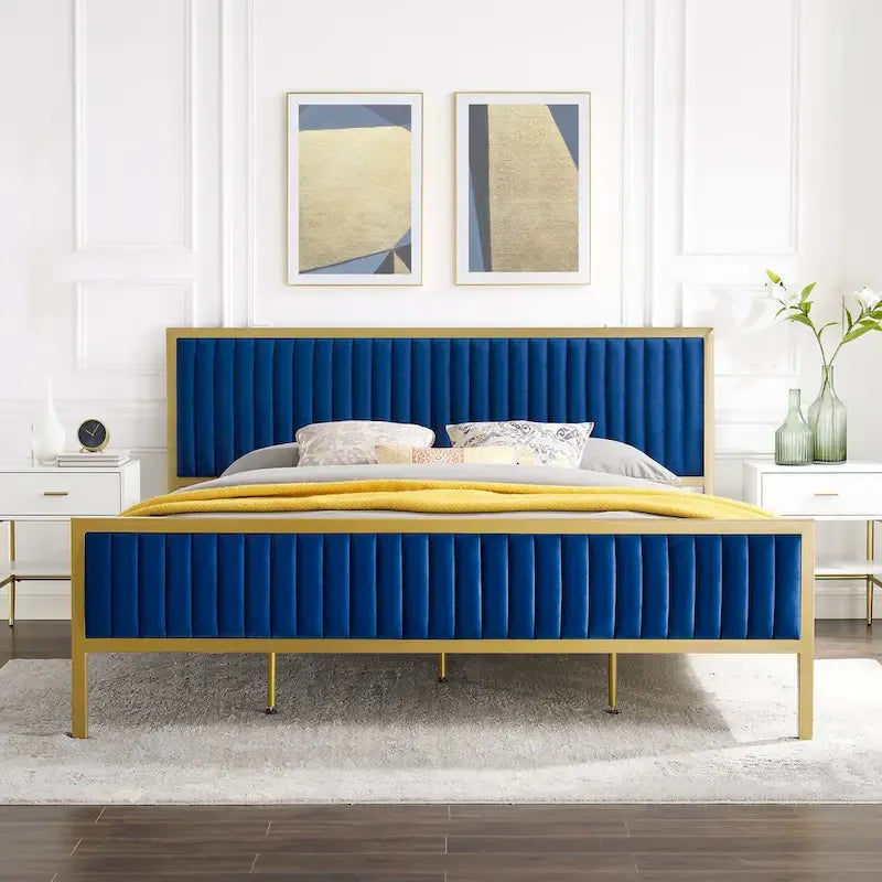 Lit plateforme en velours Corvus