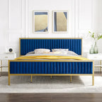 Lit plateforme en velours Corvus