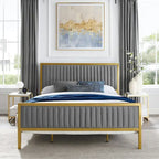 Lit plateforme en velours Corvus