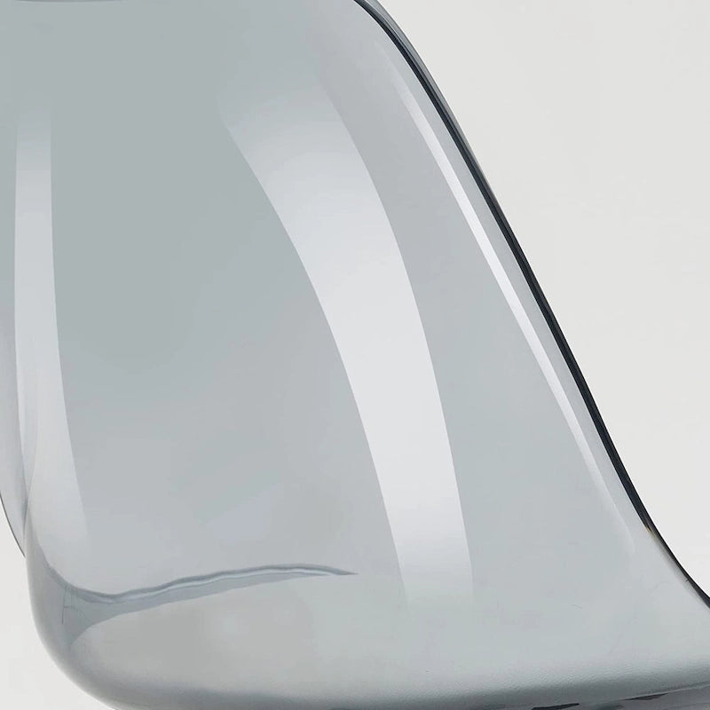 Chaise de bureau à roulettes pivotante en acrylique, sans accoudoirs et réglable en hauteur