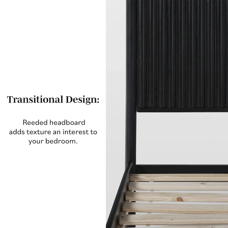 Lit king size en bois massif de style transitionnel Middlebrook Designs