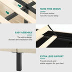 Lit plateforme Queen avec tête de lit rembourrée réglable et 4 tiroirs de rangement