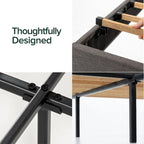 Cadre de lit plateforme rembourré gris Priage by ZINUS avec lattes en bambou durable