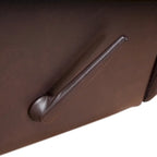 Fauteuil inclinable manuel Davin en cuir pleine fleur marron avec repose-pieds extensible