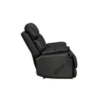 Fauteuil inclinable manuel Davin en cuir pleine fleur marron avec repose-pieds extensible