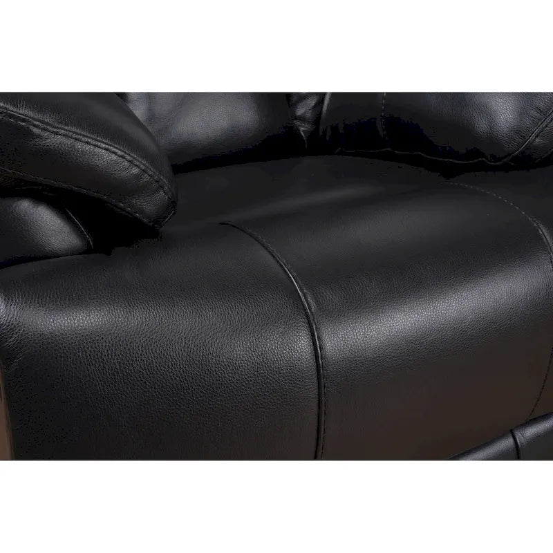 Fauteuil inclinable manuel Davin en cuir pleine fleur marron avec repose-pieds extensible