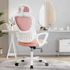 Ergonomic Office Chair, Comfy Computer Desk Chair Mesh High Back with Fixed Arms and Adjustable Headrest, Swivel RollingChair