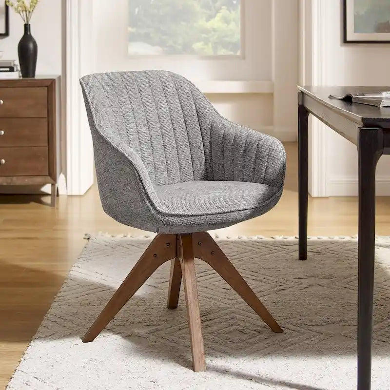 Fauteuil pivotant Art Leon pour bureau à domicile moderne avec pieds en bois