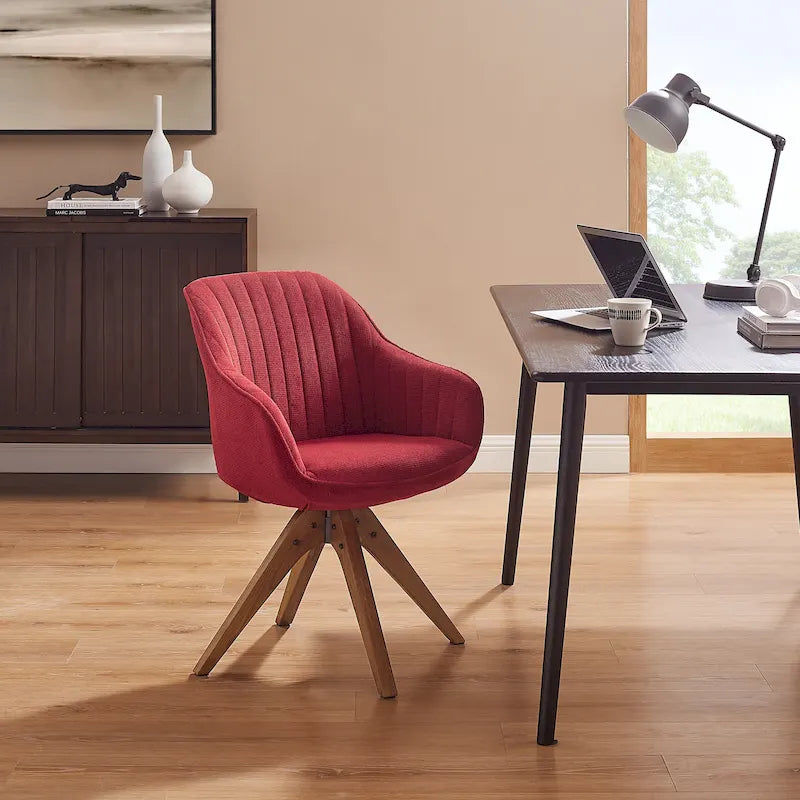 Fauteuil pivotant Art Leon pour bureau à domicile moderne avec pieds en bois