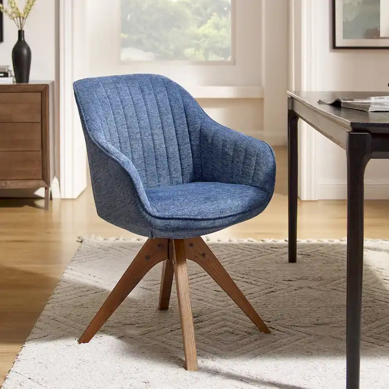 Fauteuil pivotant Art Leon pour bureau à domicile moderne avec pieds en bois