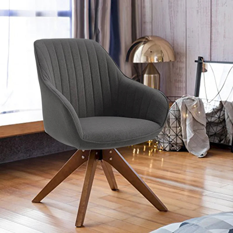 Fauteuil pivotant Art Leon pour bureau à domicile moderne avec pieds en bois