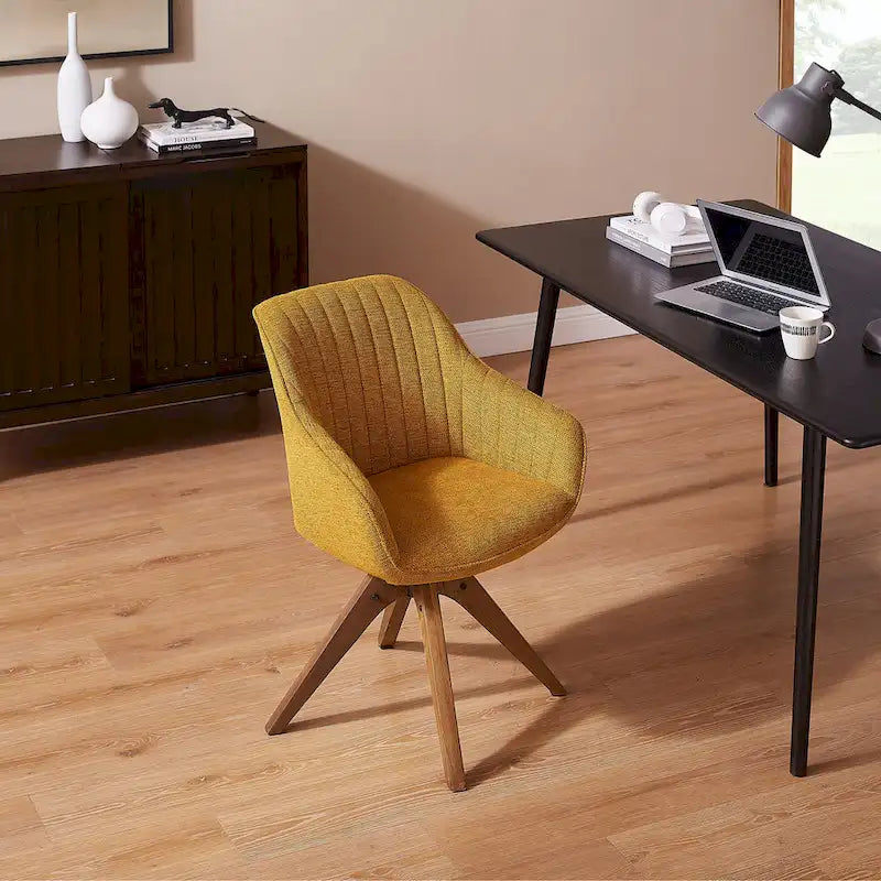 Fauteuil pivotant Art Leon pour bureau à domicile moderne avec pieds en bois