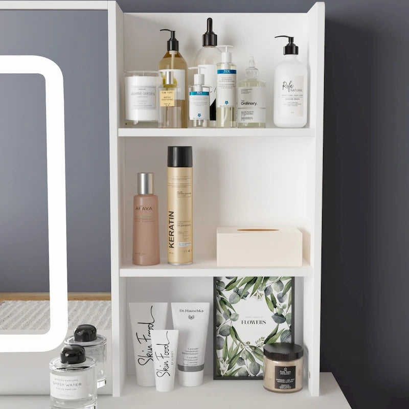 Ensemble coiffeuse de maquillage 39,4 W avec tabouret et miroir