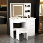 Ensemble coiffeuse de maquillage 39,4 W avec tabouret et miroir