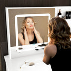 Ensemble coiffeuse de maquillage 39,4 W avec tabouret et miroir