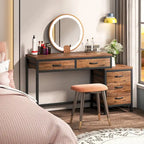 Bureau d'ordinateur à 5 tiroirs, bureau d'étude avec caisson de rangement réversible pour bureau à domicile