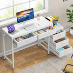 Bureau d'ordinateur à 5 tiroirs, bureau d'étude avec caisson de rangement réversible pour bureau à domicile