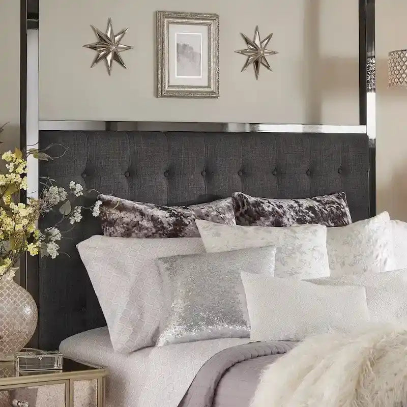 Lit à baldaquin Solivita King-size avec cadre en nickel noir par INSPIRE Q Bold