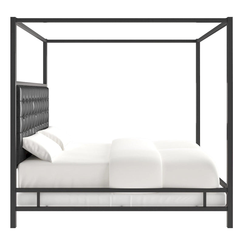 Lit à baldaquin Solivita King-size avec cadre en nickel noir par INSPIRE Q Bold
