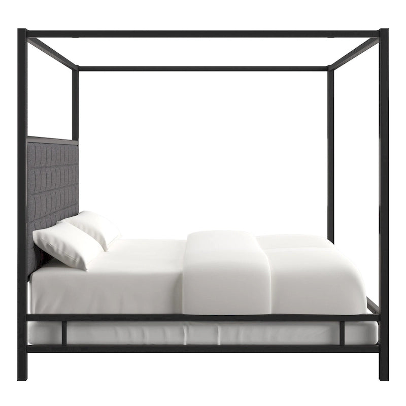 Lit à baldaquin Solivita King-size avec cadre en nickel noir par INSPIRE Q Bold