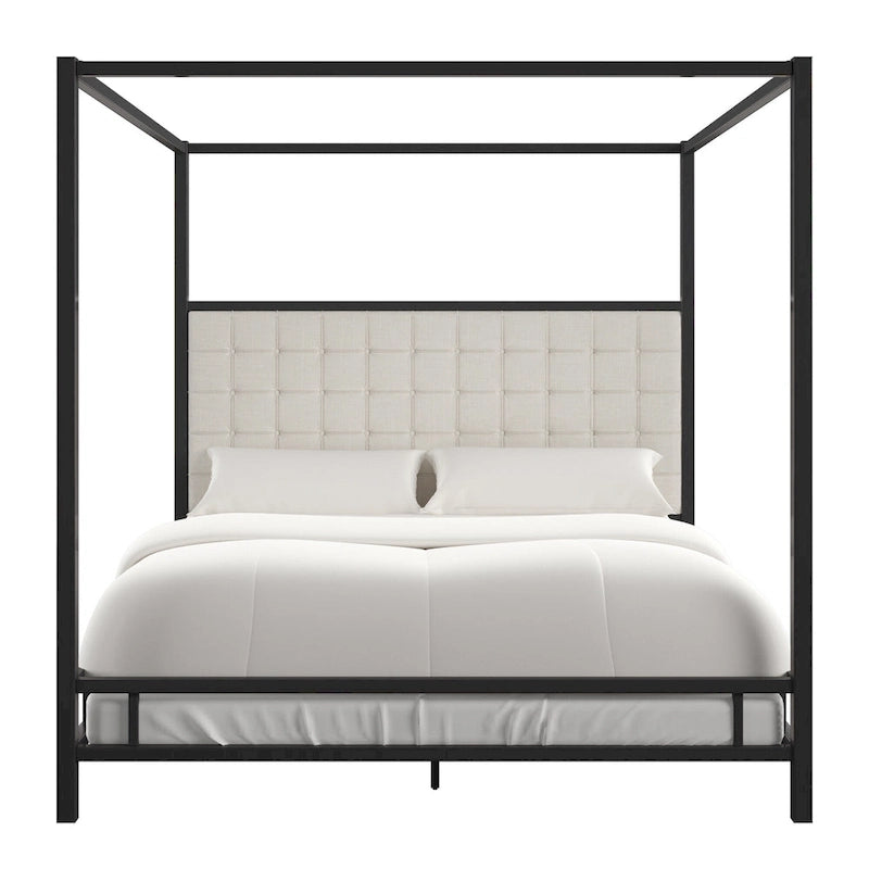 Lit à baldaquin Solivita King-size avec cadre en nickel noir par INSPIRE Q Bold