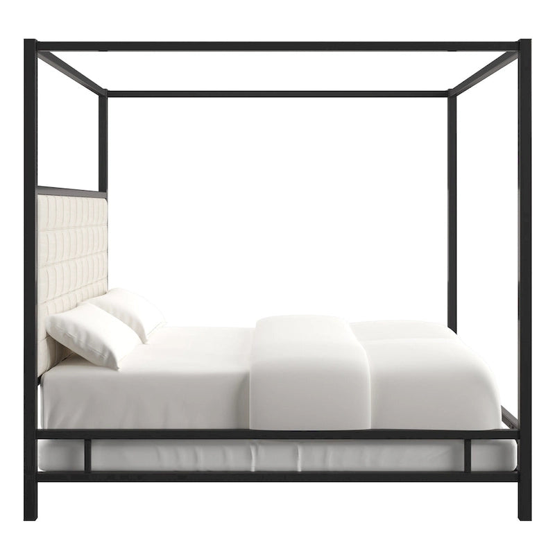 Lit à baldaquin Solivita King-size avec cadre en nickel noir par INSPIRE Q Bold