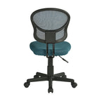 Chaise de bureau sans accoudoirs en maille bleue