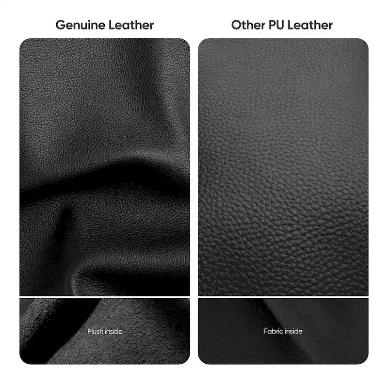 Fauteuil de bureau ergonomique à dossier haut en cuir véritable côtelé - Non disponible